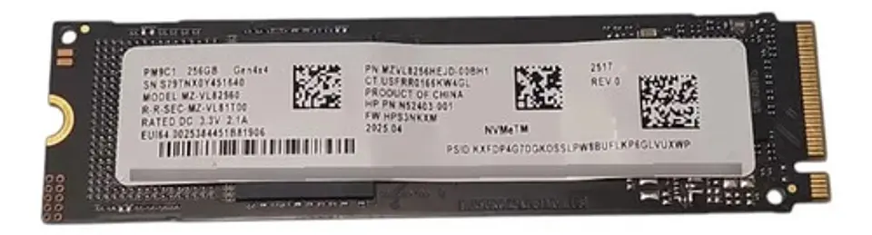 Disco Ssd Oem M.2 Pcie Nvme 256gb 2280 Pm9c1 Samsung 1
