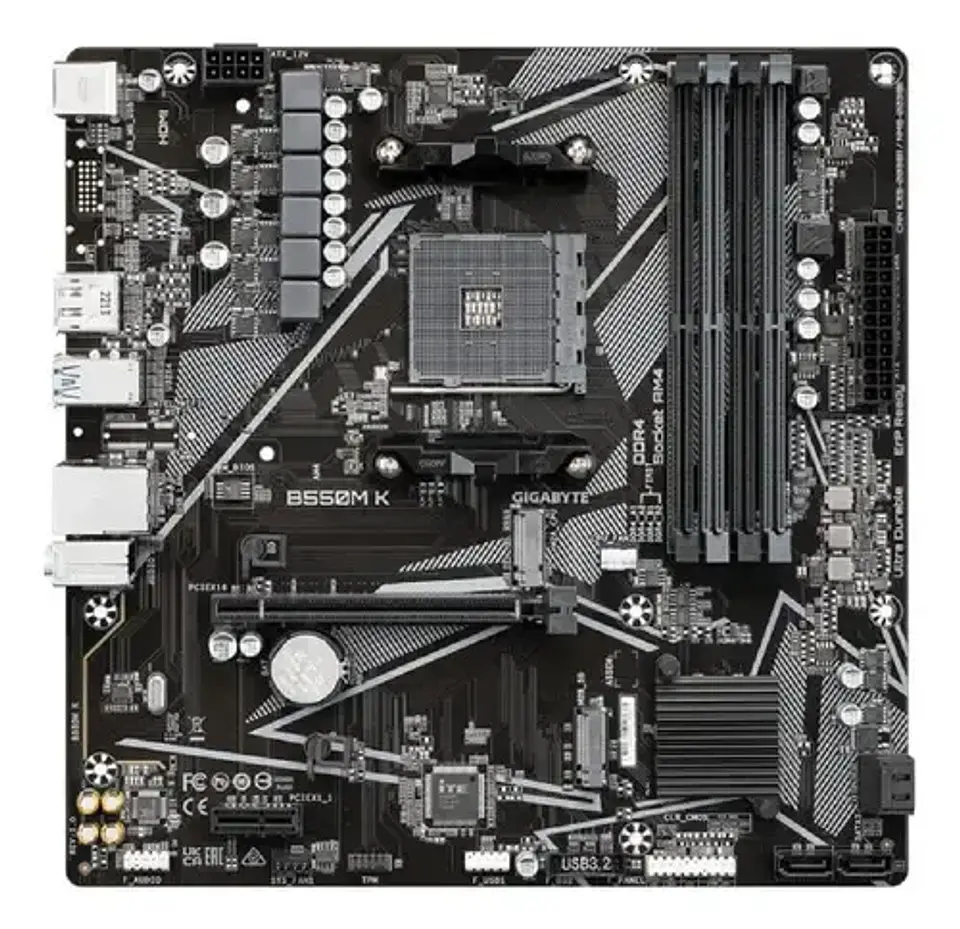 Placa Madre Gigabyte B550mk Ddr4 Am4 Formato Micro Atx Color 4