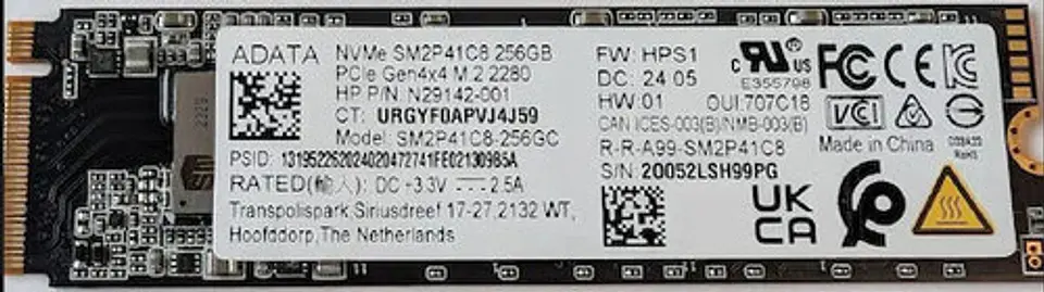Ssd Nvme 256 Gb 2280 Adata Sm2p32a8-256gc Oem M.2 Negro 2