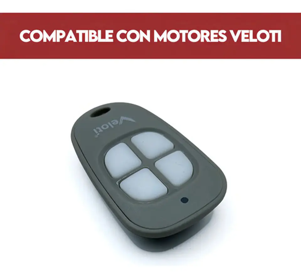 Control Remoto Para Porton Veloti Para Gran Veloti 1200 Veloti Titan 1500 Veloti 500 Veloti 700 Veloti 600 Veloti 800 Gris 2