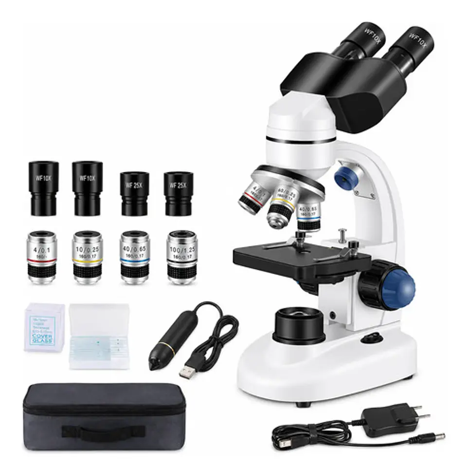 Microscopio Profesional 40x-2000x Wf10x/wf25x Usb Bolso Blanco 2