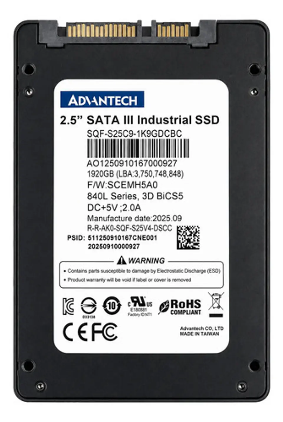Ssd Advantech 2tb Sata Iii 2.5  Tlc 3d Sqflash 2
