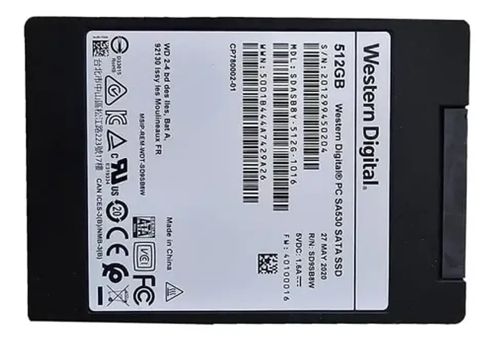 Ssd Western Digital Pc Sa530 512gb 2.5  Sata Iii 6gb/s Reaco 3