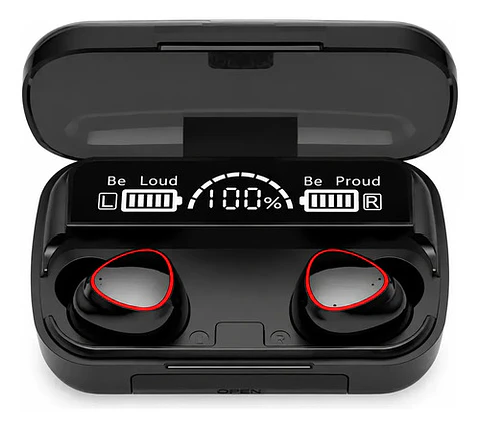Audífonos Inalámbricos Bluetooth V5.1 M10 Powerbank 2000 Color Negro Color De La Luz Blanco