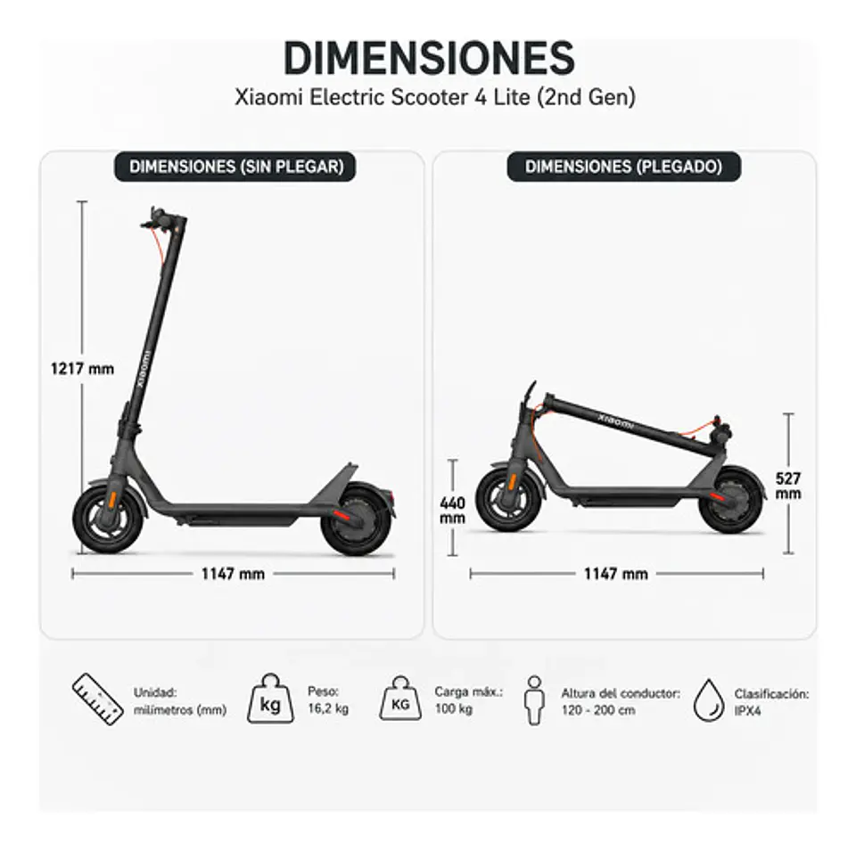 Scooter Eléctrico Xiaomi 4 Lite 2da Generación Color Negro 7