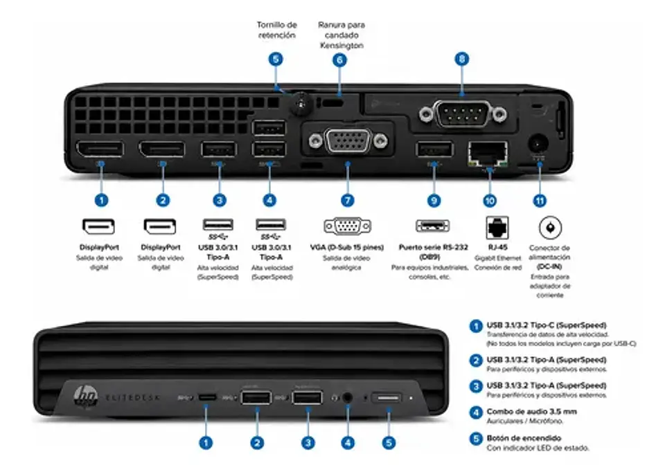 Mini Pc Hp Prodesk 600 G6 I5-10500t 8gb 256gb Ssd Win 11 Pro 5