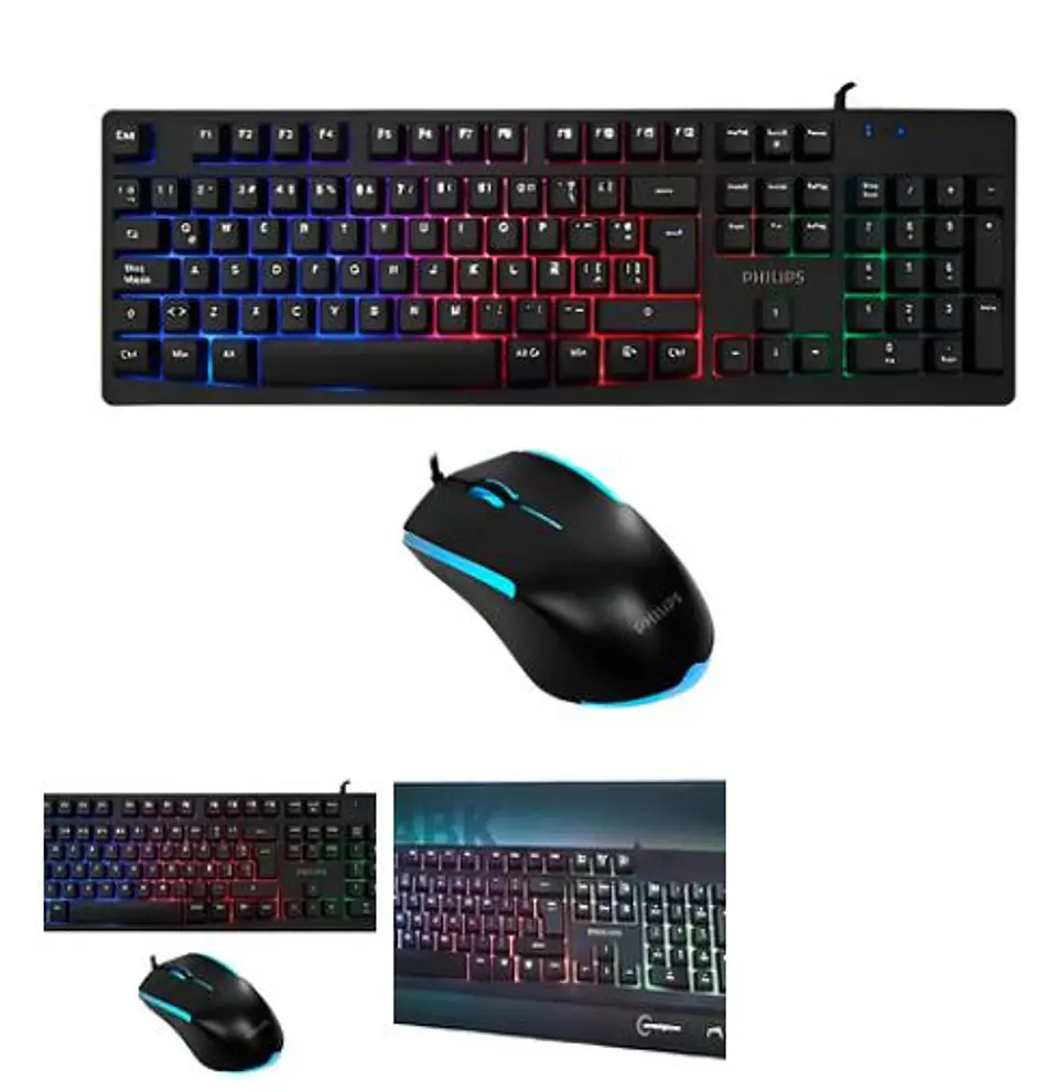 Kit Gamer Teclado + Mouse Philips Led C214bk Color Del Teclado Negro 1