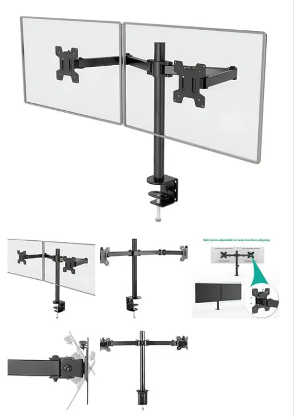 Soporte De Monitor Doble Escritorio Articulado 17 A 32 1