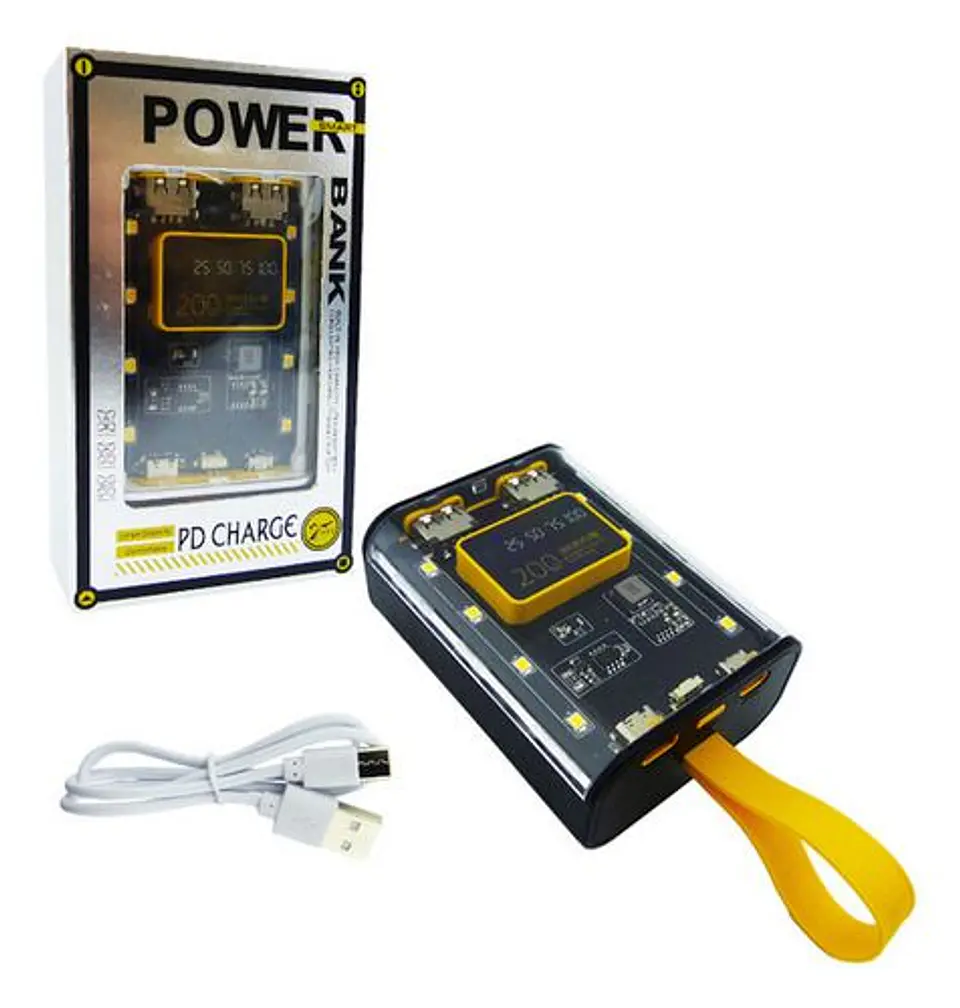 Power Bank 20000 Mah Indicador De Carga 2 Usb 1 Tipo C 4