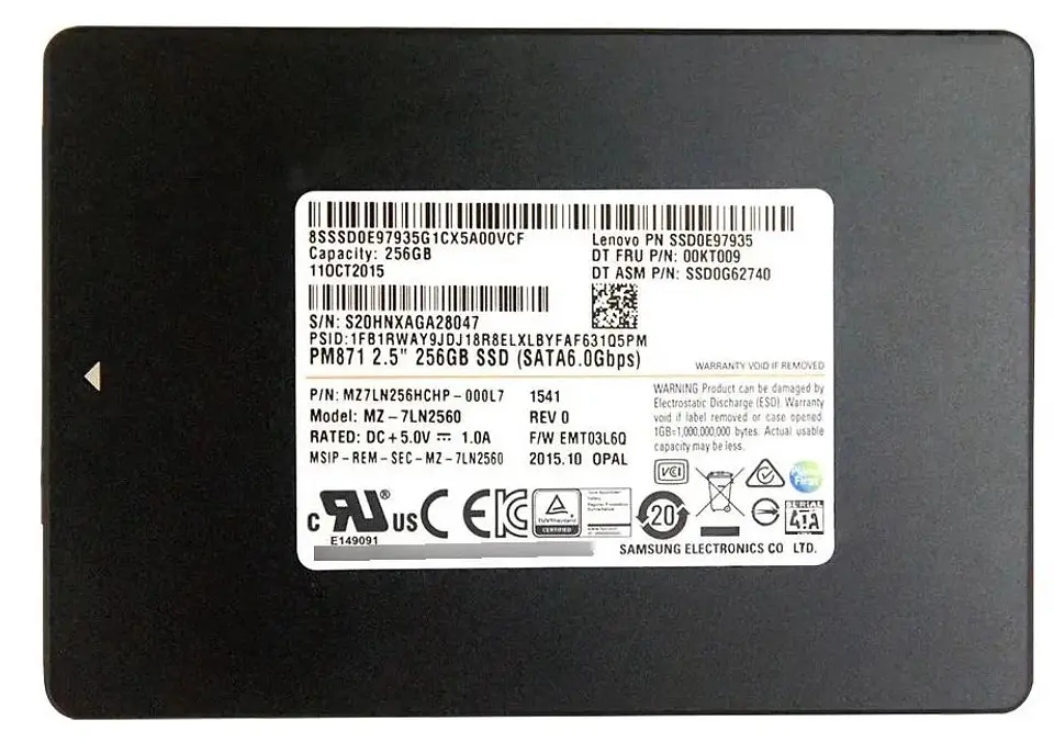 Ssd Samsung Pm881 256gb Sata Iii 2.5  Oem Mz-7lh256a (Reacondicionado) 2