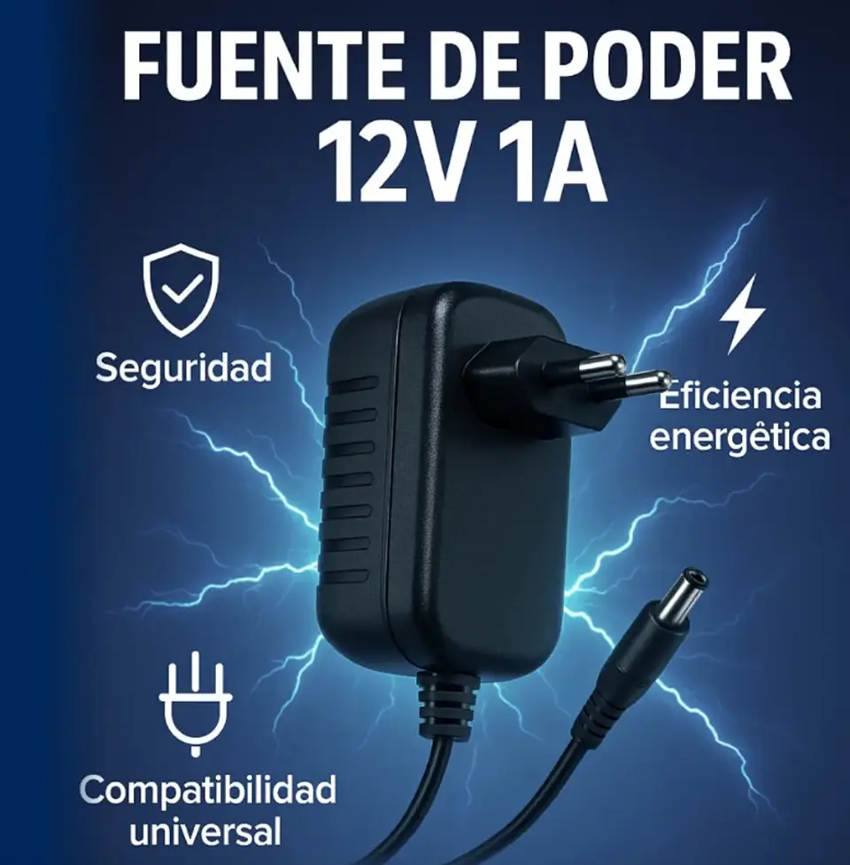 FUENTE DE PODER CAMARA VIGILANCIA 12V 1A 3