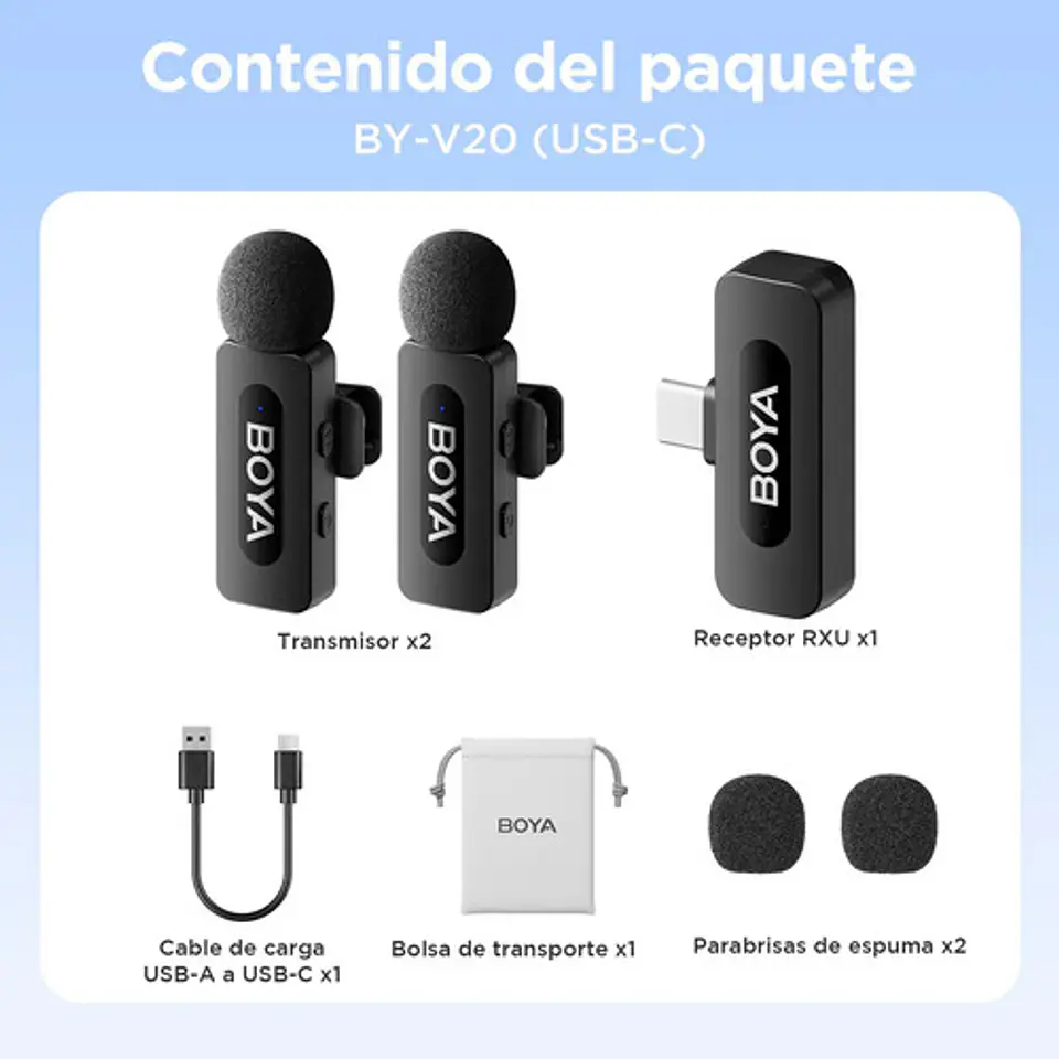 Sistema De Micrófono Inalámbrico Boya By-v20 2.0 (2,4 Ghz) 7