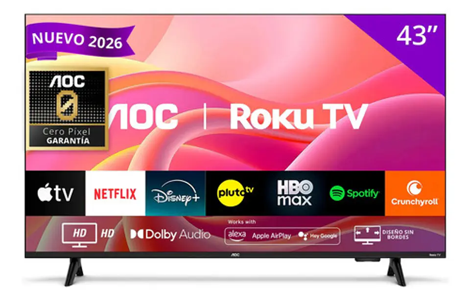 Smart Tv 43s5155 Fhd Led 43 Roku Negro 220v Aoc 1
