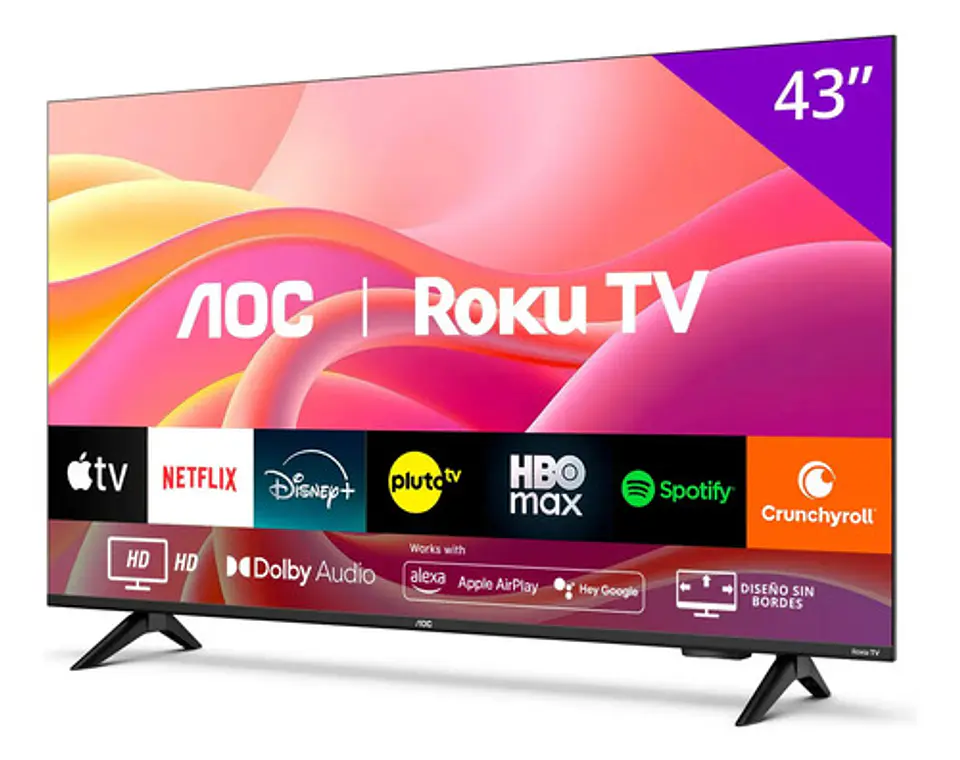 Smart Tv 43s5155 Fhd Led 43 Roku Negro 220v Aoc 2