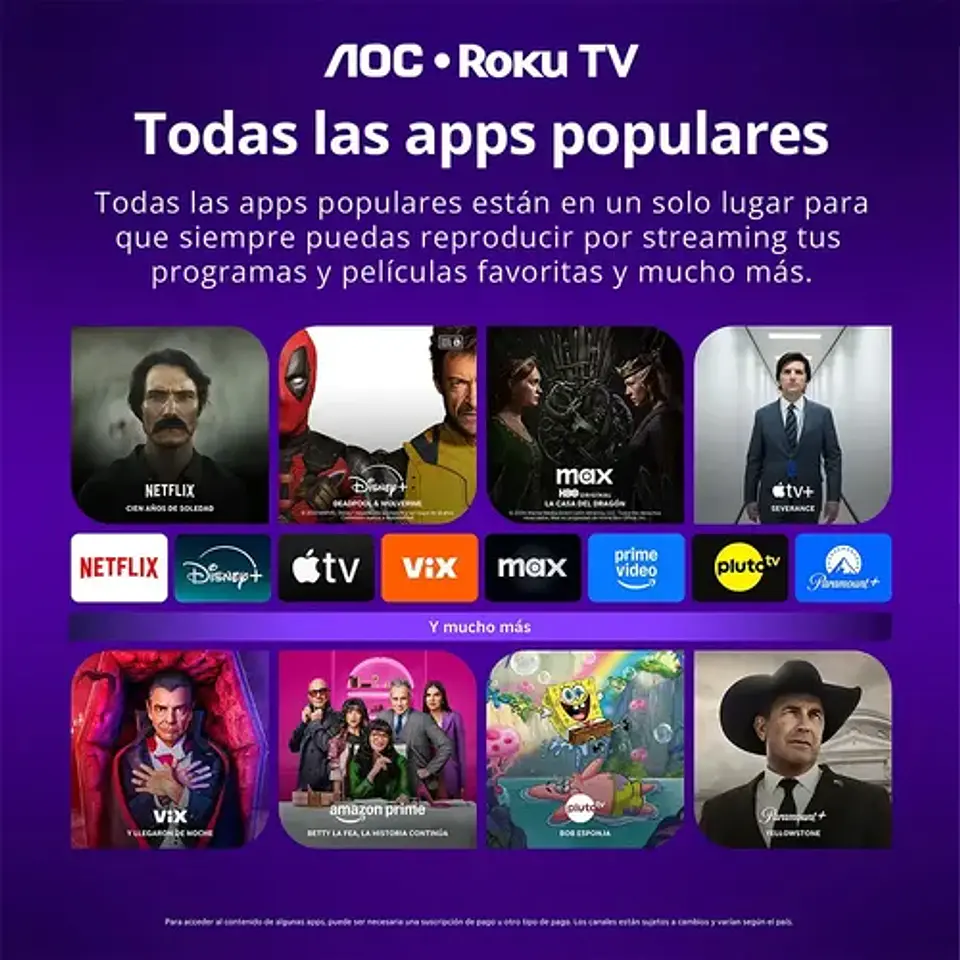 Smart Tv 43s5155 Fhd Led 43 Roku Negro 220v Aoc 5