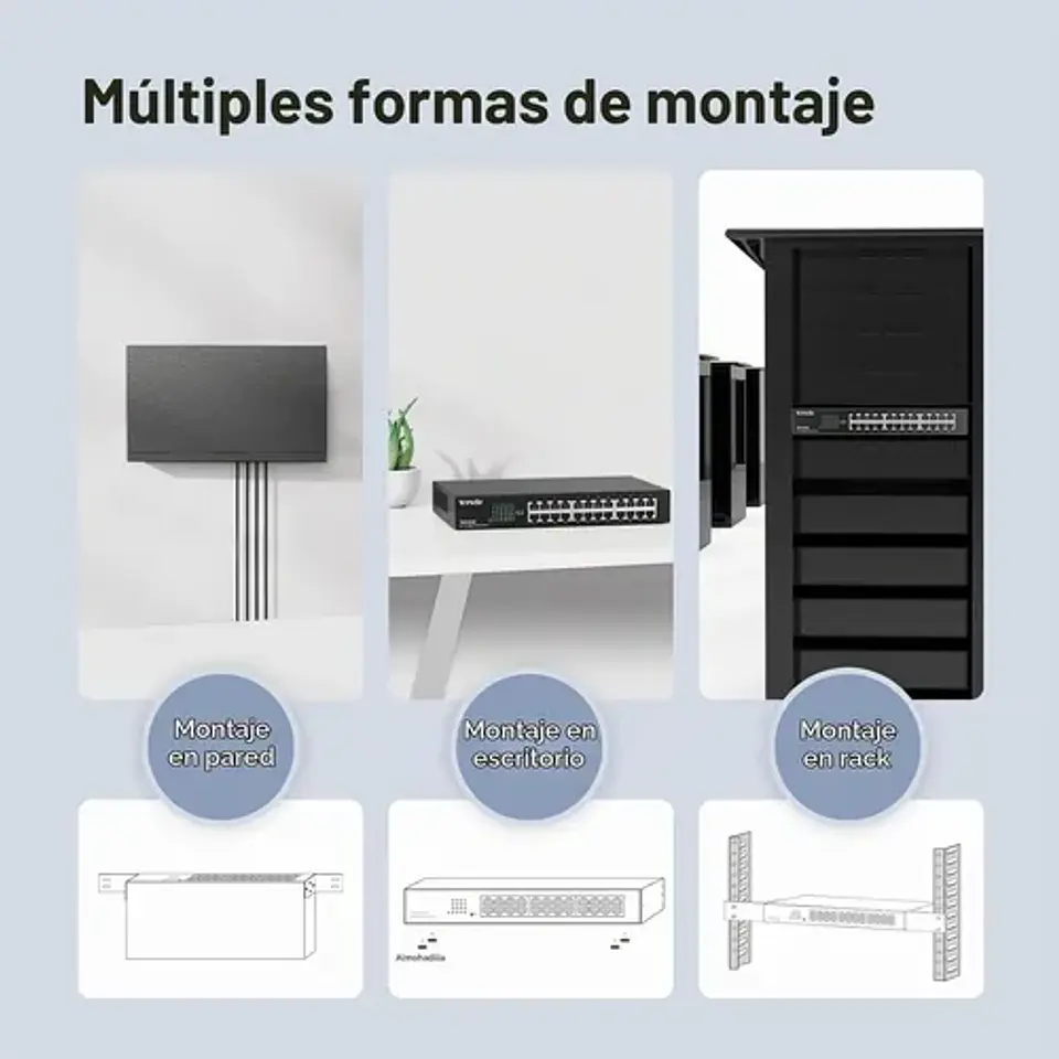 Switch Gigabit Tenda Teg1024d De 24 Puertos Para Montaje 3