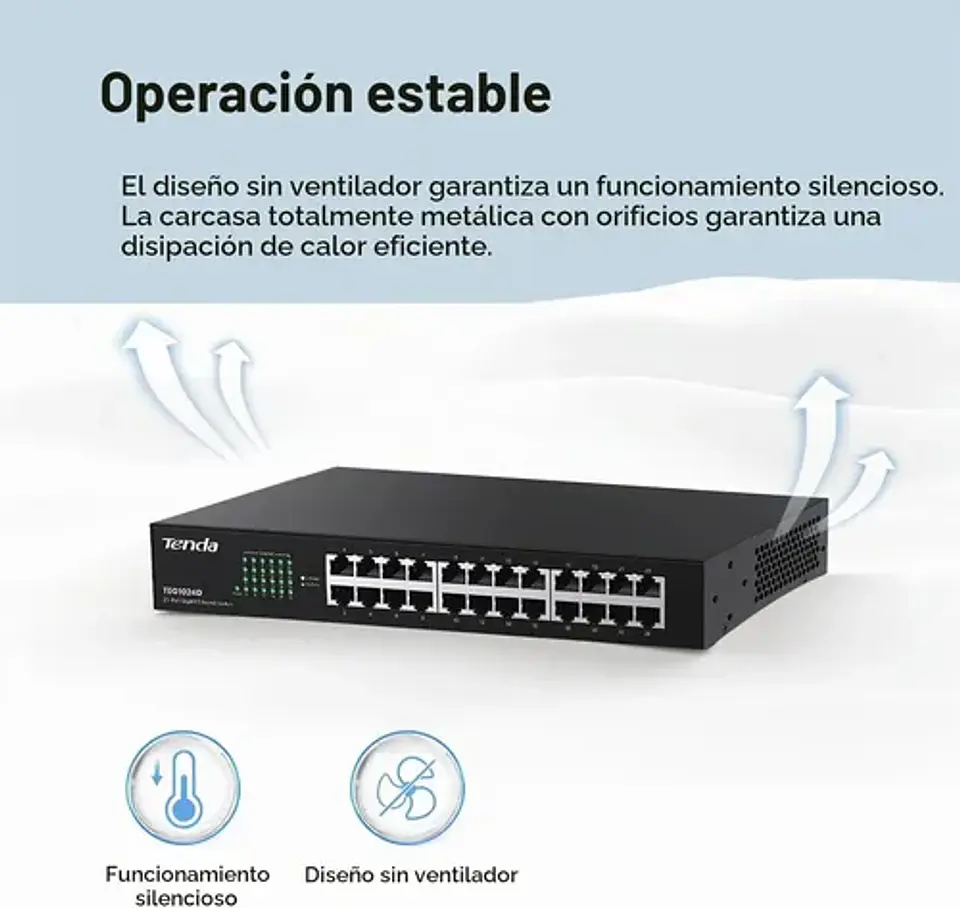 Switch Gigabit Tenda Teg1024d De 24 Puertos Para Montaje 4