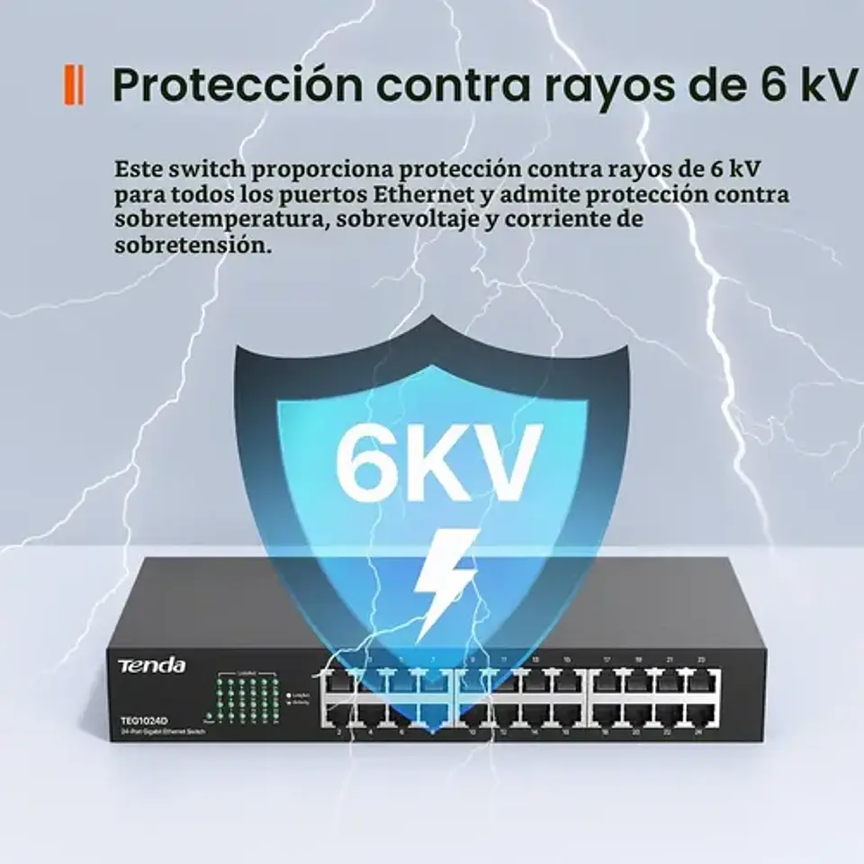 Switch Gigabit Tenda Teg1024d De 24 Puertos Para Montaje 7