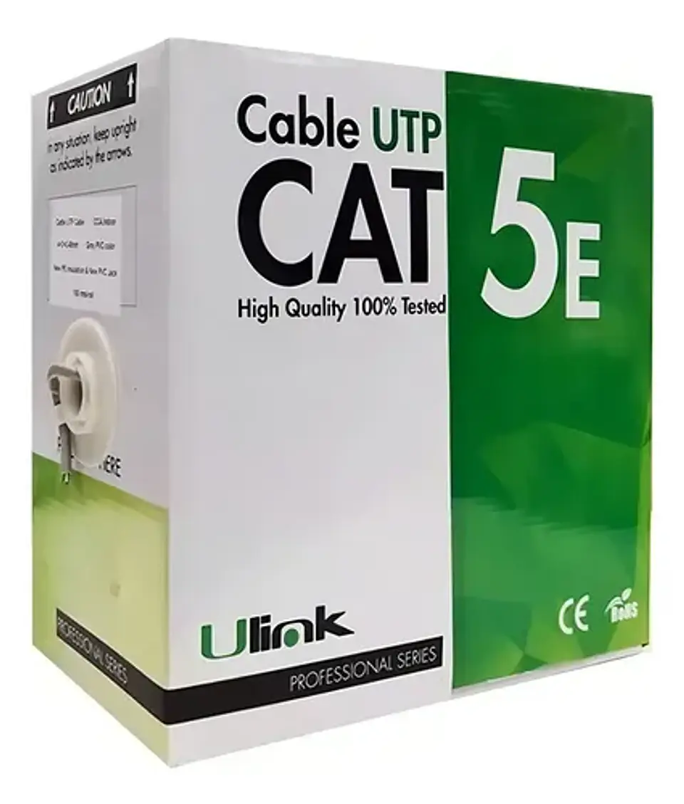 Cable Utp Red Cat-5e Indoor Ulink 305 Metros 24 Awg 1