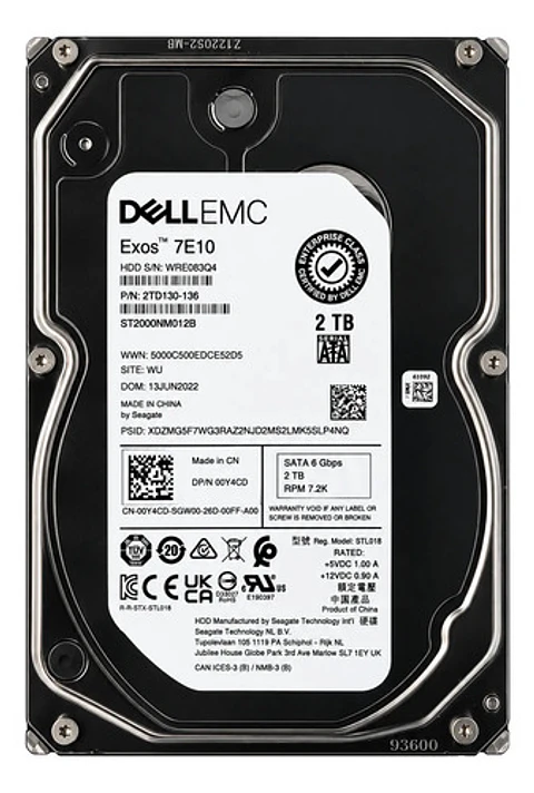 Disco Duro Dell Hdd 2tb 3.5  Sata 6gb/s 7200 Rpm Enterprise