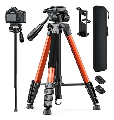 Cambofoto Tripode Y Monopie Para Camara De 73 Pulgadas, Sopo Naranja