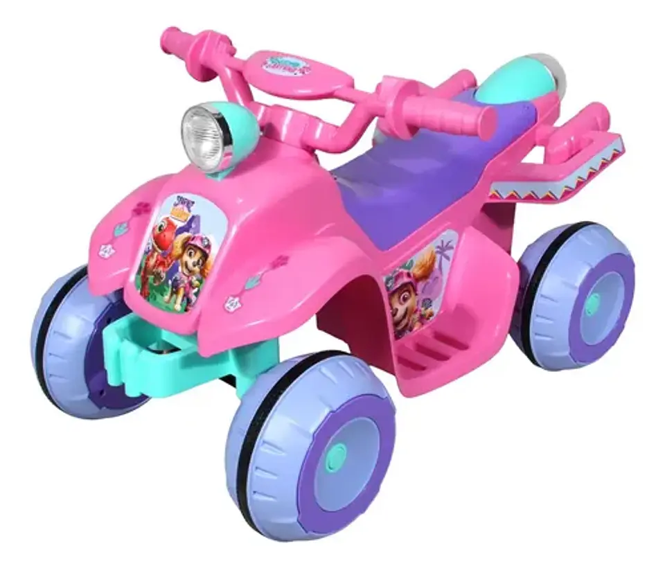 Cuatrimoto A Batería 6v Paw Patrol Dino Rosa Niña 2