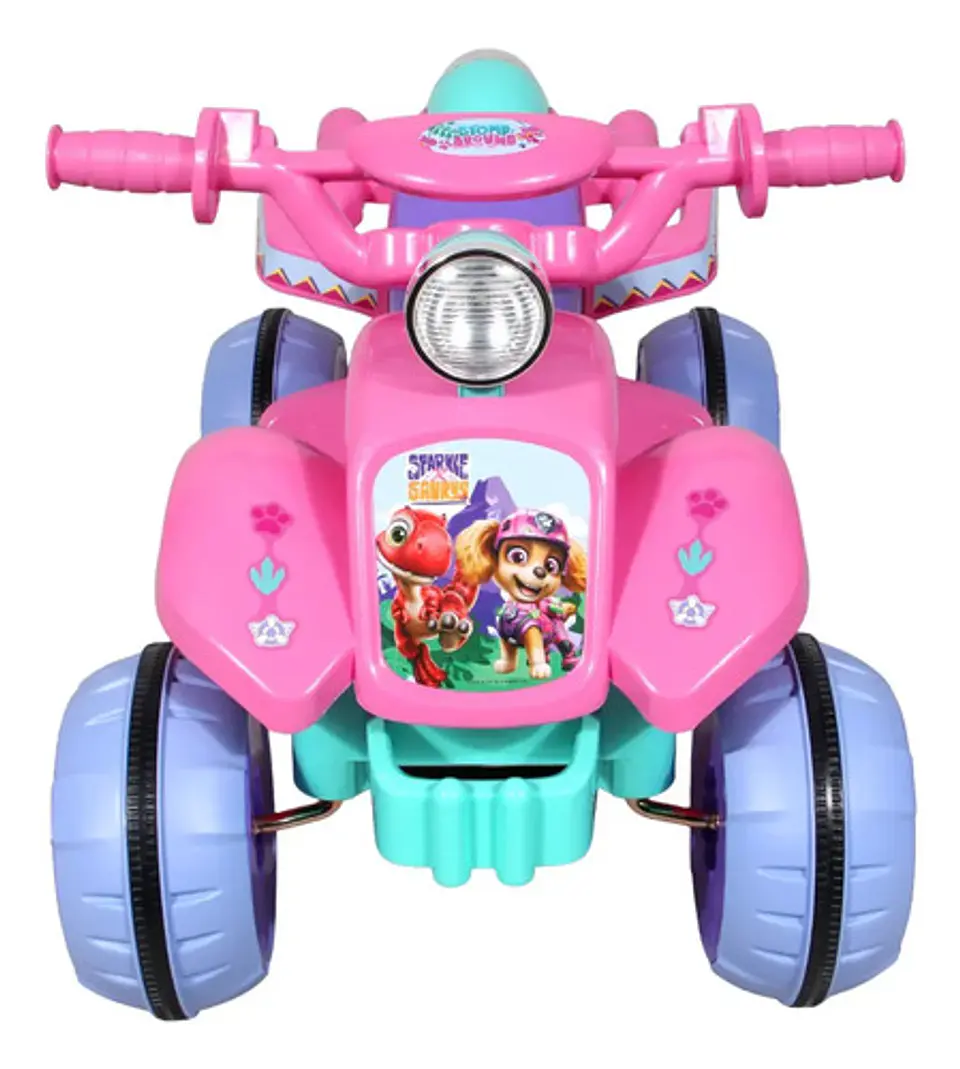 Cuatrimoto A Batería 6v Paw Patrol Dino Rosa Niña 3