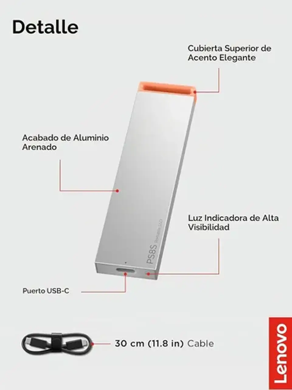 Ssd Externo Lenovo Ps8s 2tb Usb-c 3.2 Gen 2 5