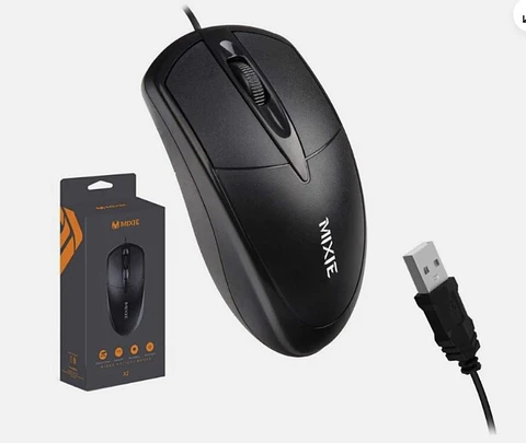 Mouse Óptico Mixie X2 de 1000 DPI con Cable, para Chrome OS y Windows