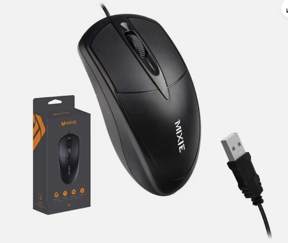 Mouse Óptico Mixie X2 de 1000 DPI con Cable, para Chrome OS y Windows 1