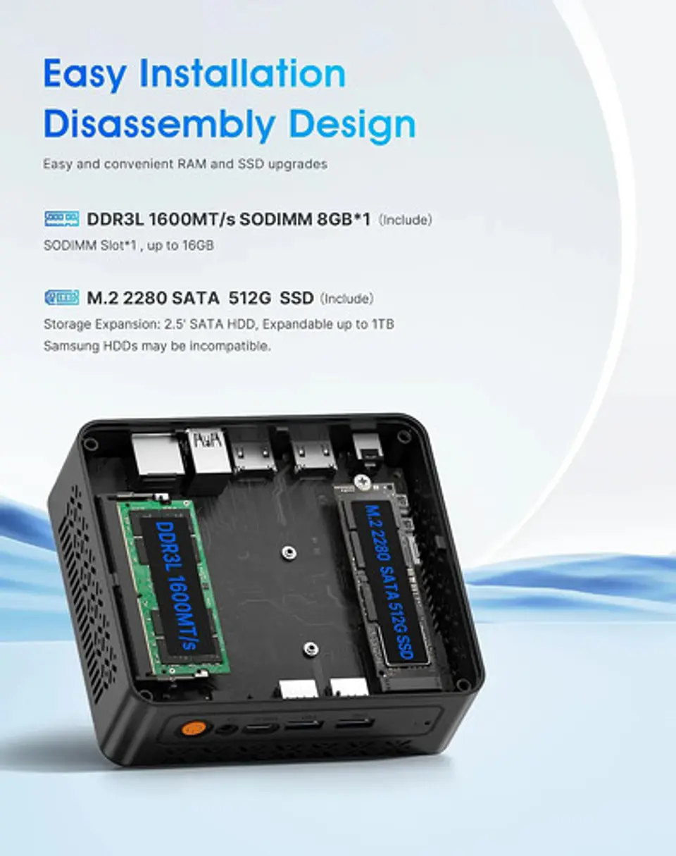 Mini Pc Origimagic Intel Core I3-5005u 8gb 512gb Ssd 3