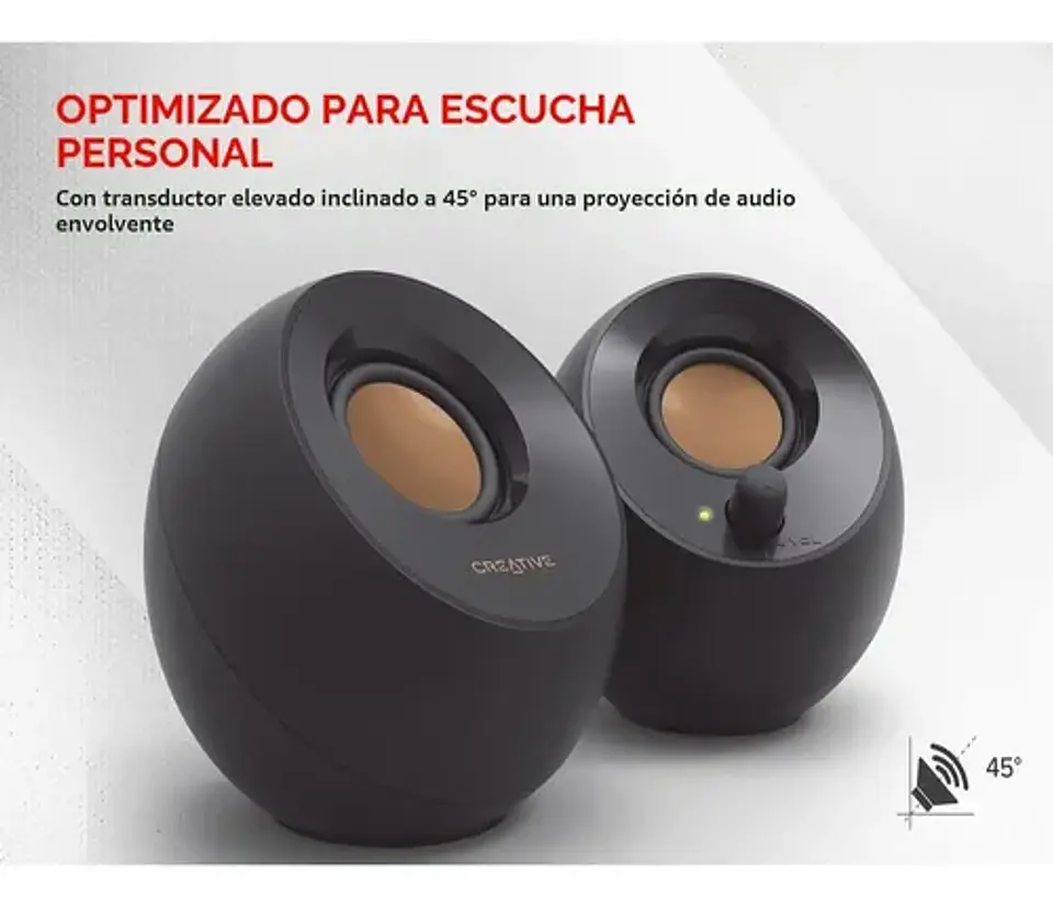 Parlante Creative Pebble Speaker Negro 2.0 Usb 3.5 5
