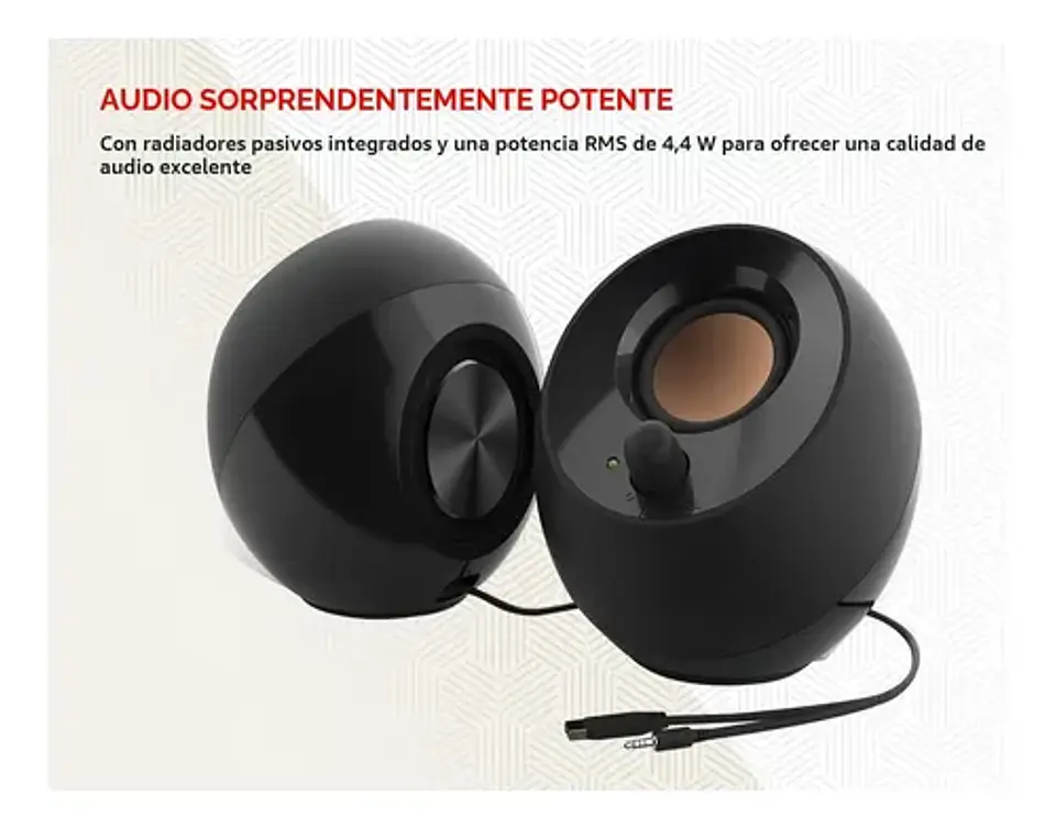 Parlante Creative Pebble Speaker Negro 2.0 Usb 3.5 6