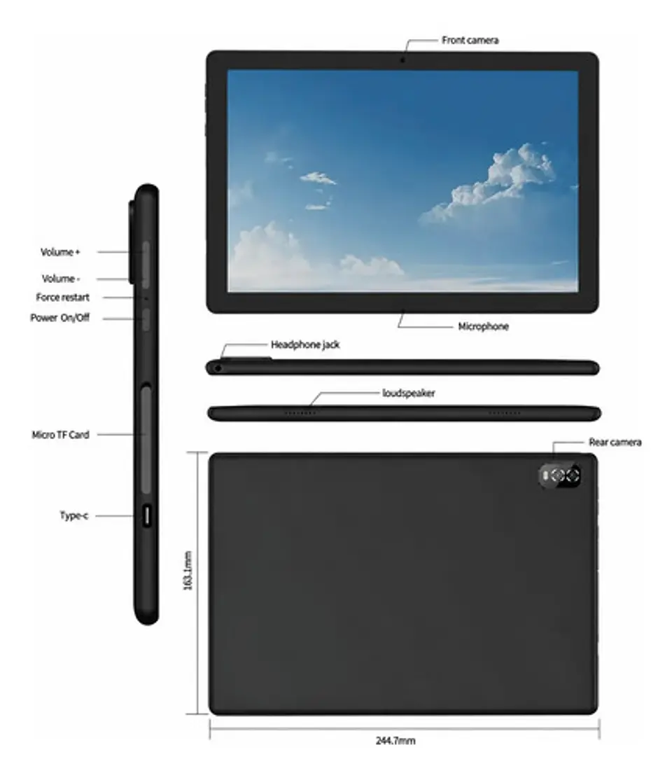 Tablet Android 10.1  M10 64gb 3gb Ram Ips Hd Bluetooth Usb-c 1