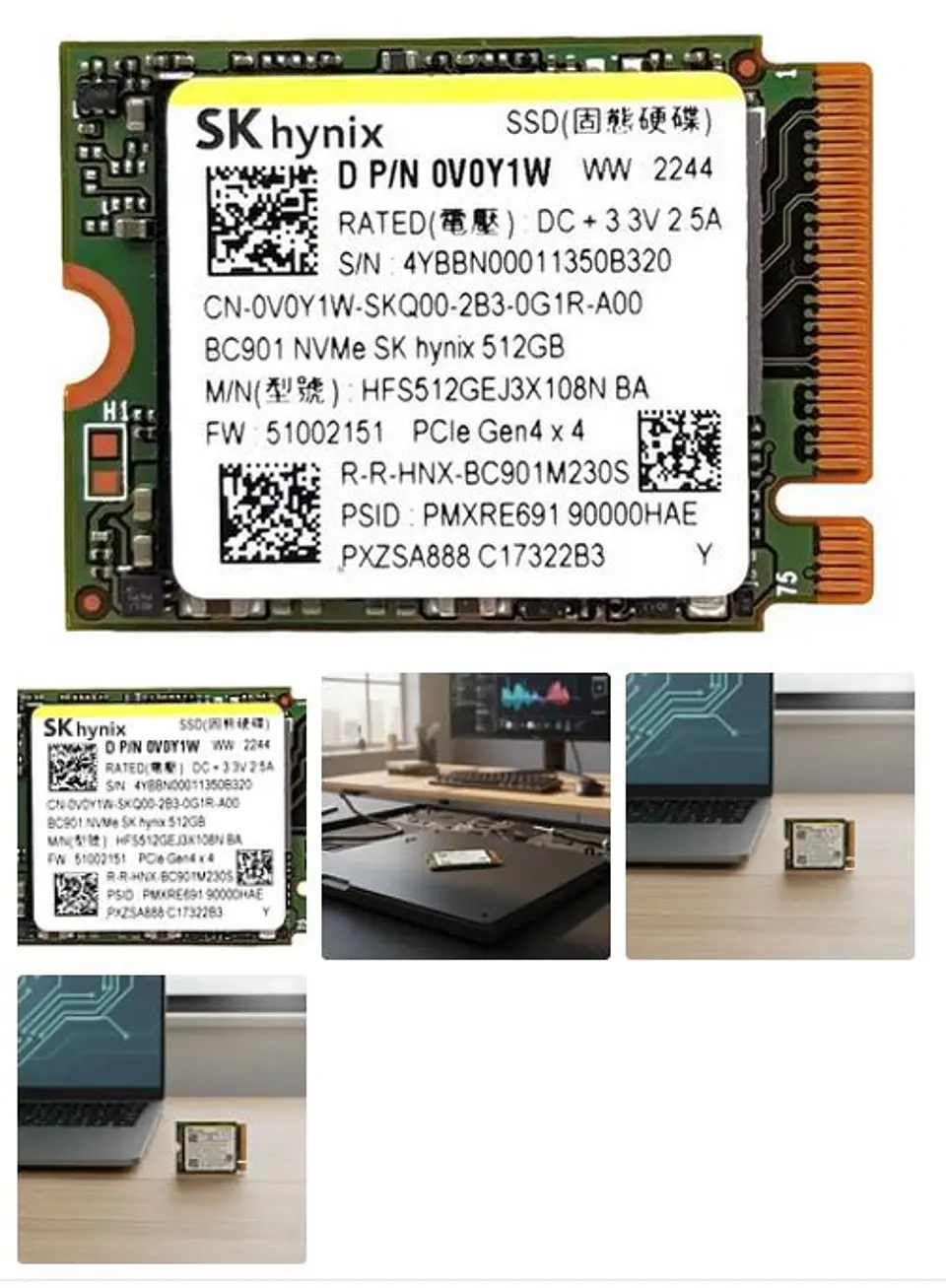 Ssd Nvme 512gb M.2 2230 Pcie Gen4 X4 Oem Granel 1