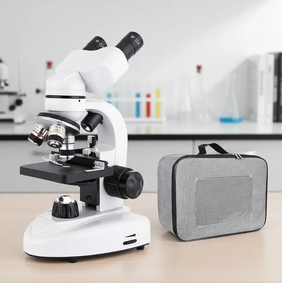 Microscopio Binocular 40x-2500x Led Dual Wf10x Y Wf25x 2