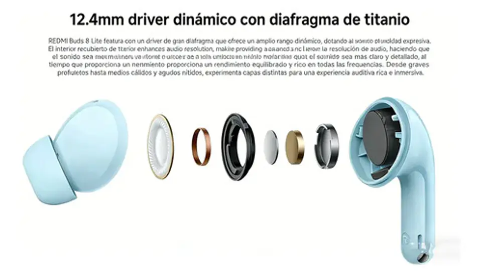 Audífonos Inalámbricos M2539e1 Xiaomi Buds 8 Lite Redmi Negro 4