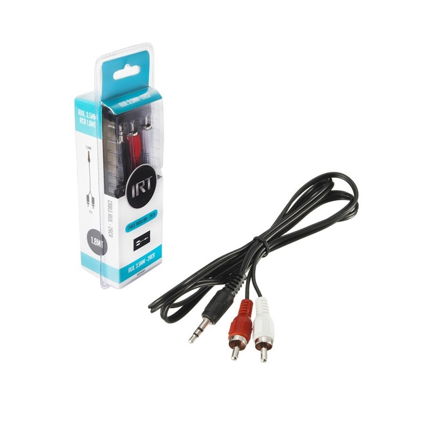 Cable Audio Plug 3.5 a 2 RCA 1.8mts IRT 1