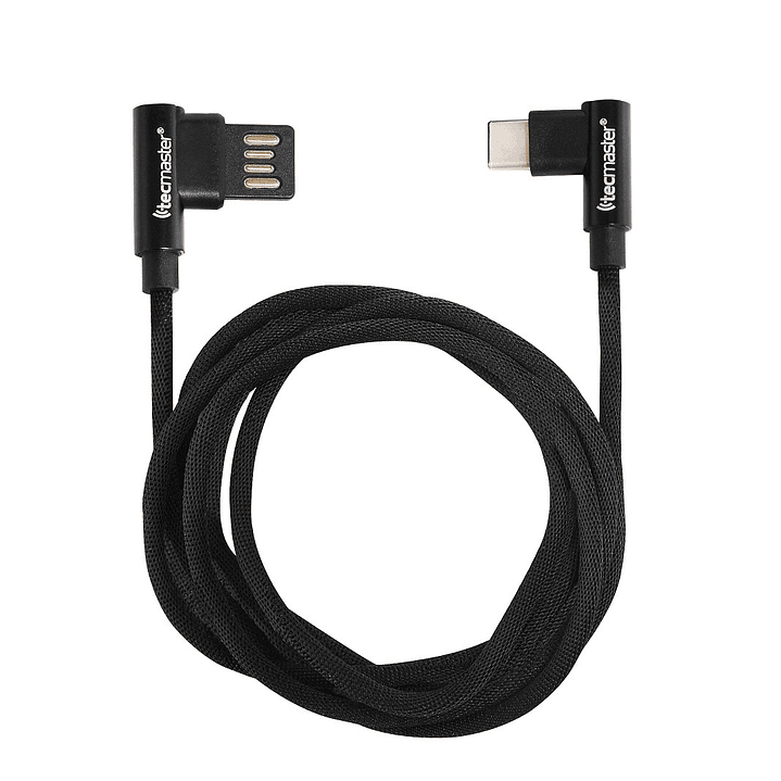 Cable Usb Tipo C Textil 90° Tecmaster Negro 4