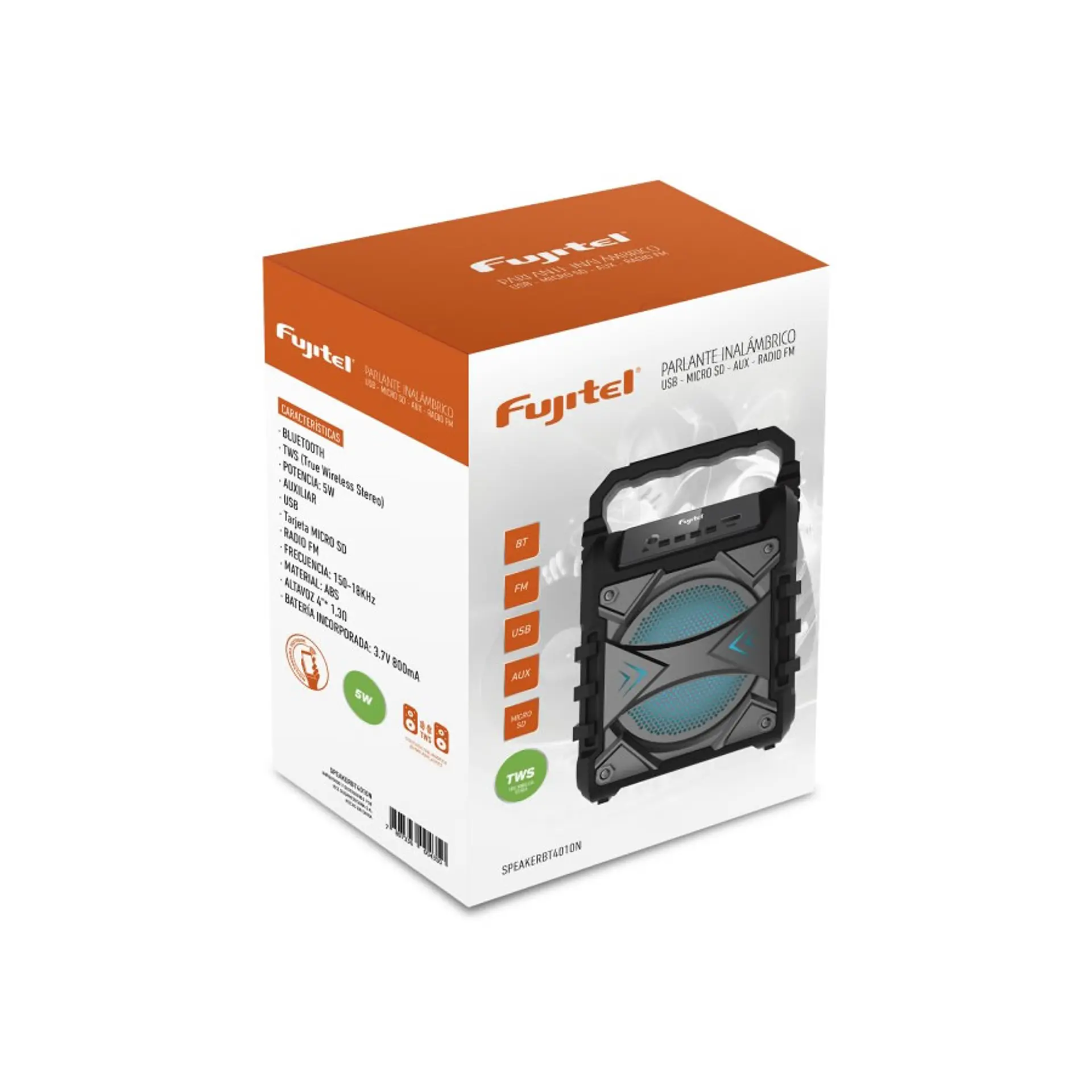 Parlante Fujitel Recargable BT 5w 4 Negro 2