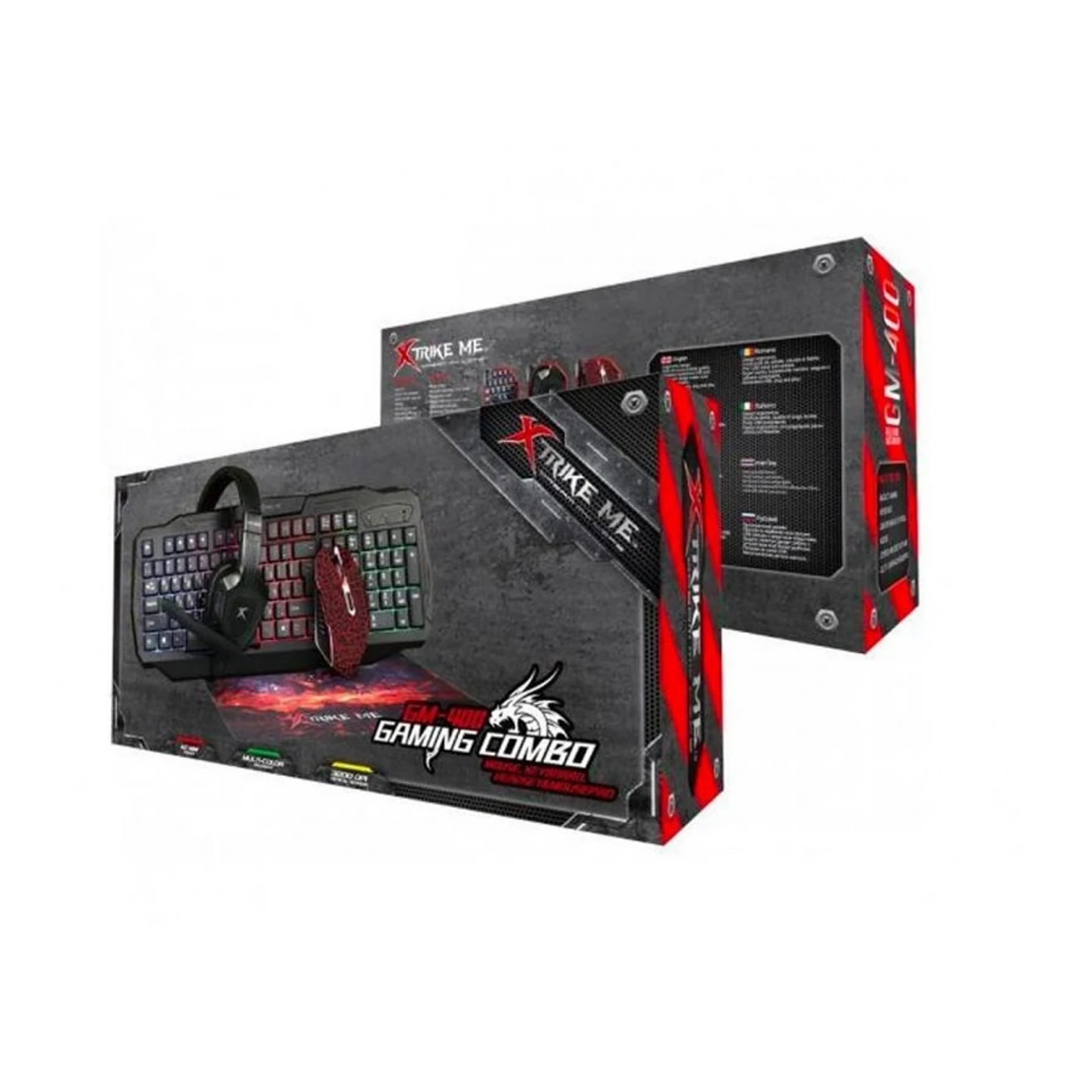 Kit Gamer Mouse Teclado Audifonos, Pad Mouse Xtrike Me 4