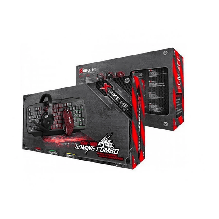 Kit Gamer Mouse Teclado Audifonos, Pad Mouse Xtrike Me 4