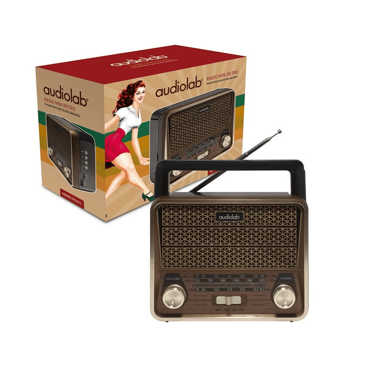 Radio Vintage Audiolab Am-fm-sw Mp3 Usb 01C 2