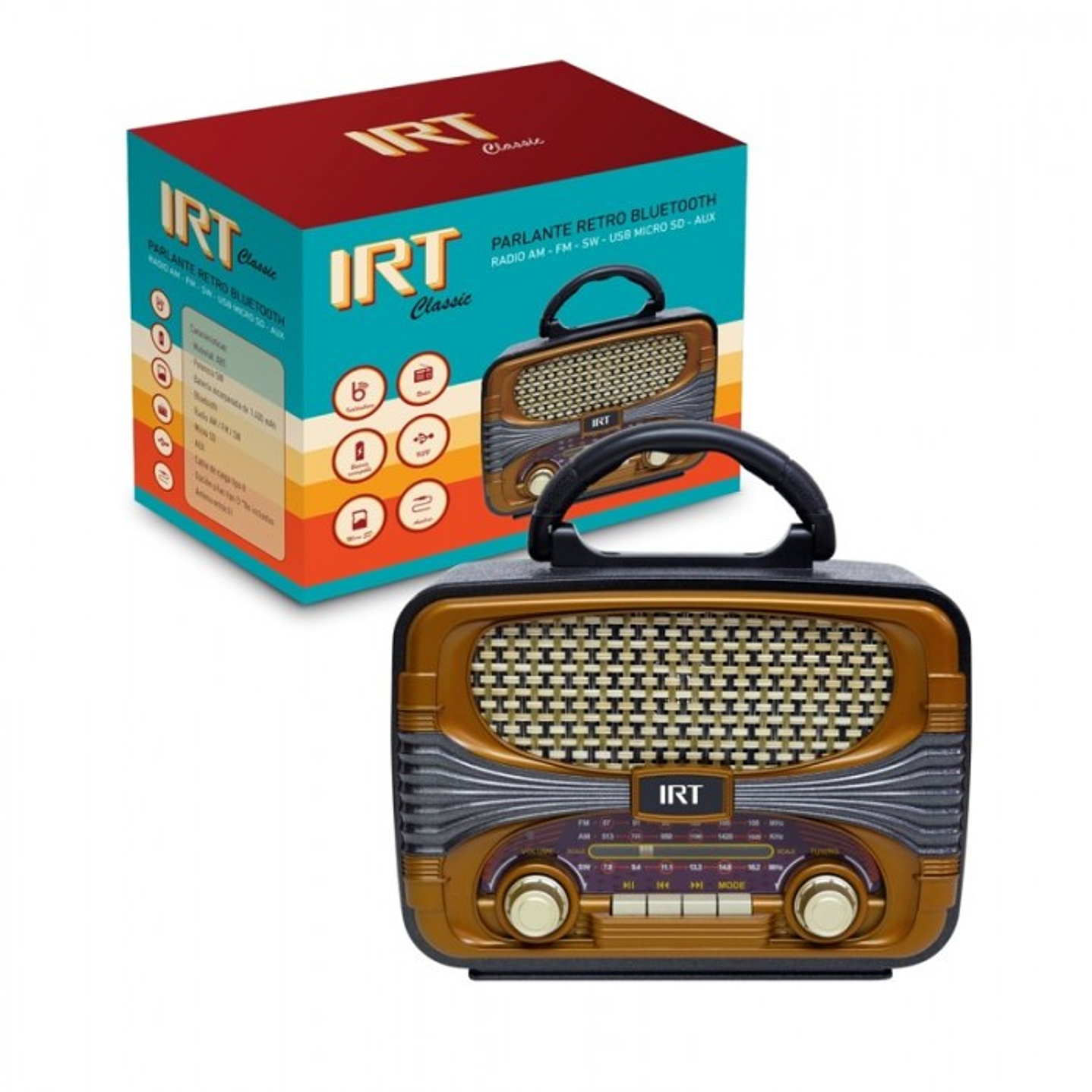 Parlante Retro IRT Bluetooth Radio 2