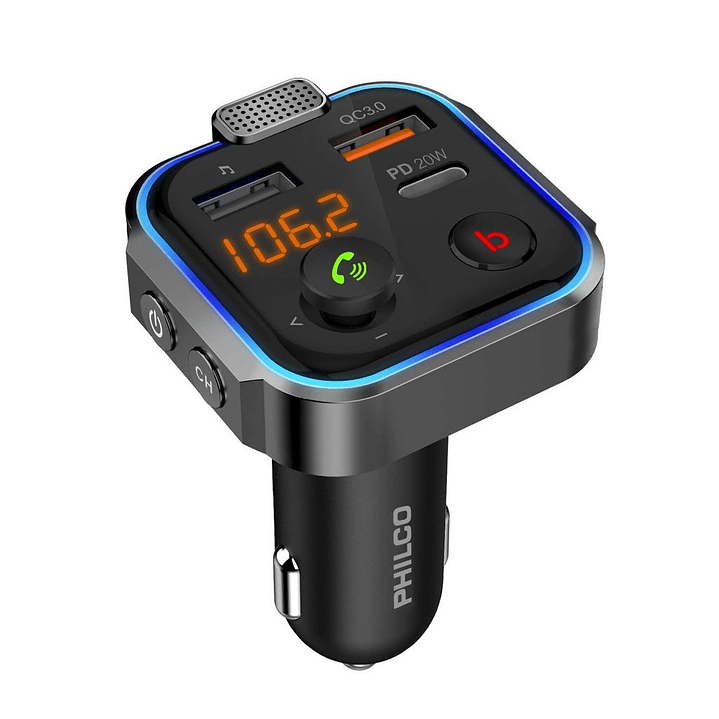 Transmisor FM Philco BT656 QC3.0+PD 20W 1
