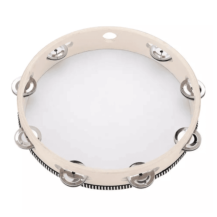 Pandero Madera Con Parche 10 Sonajas Metal 3