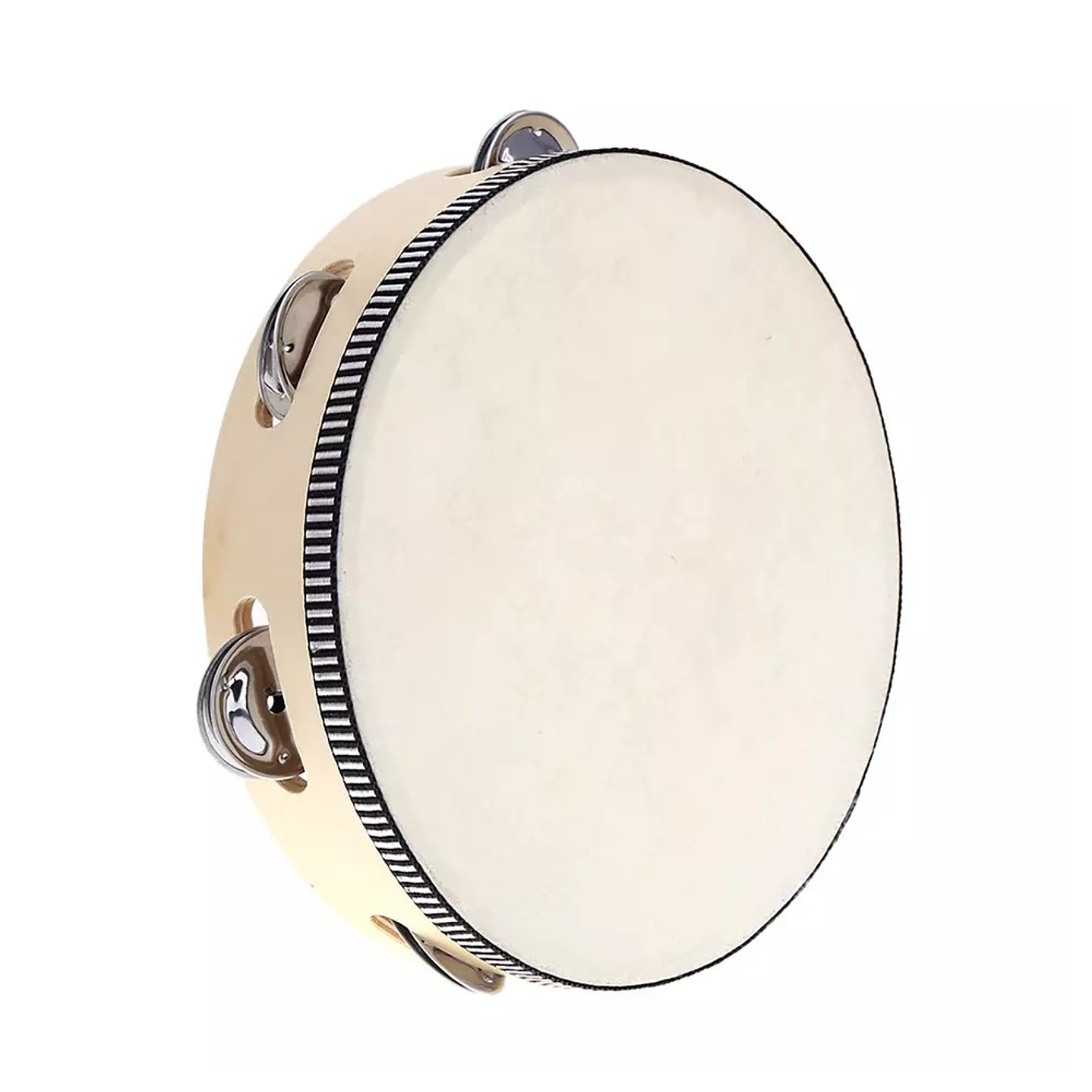 Pandero Madera Con Parche 8 Sonajas Metal 1