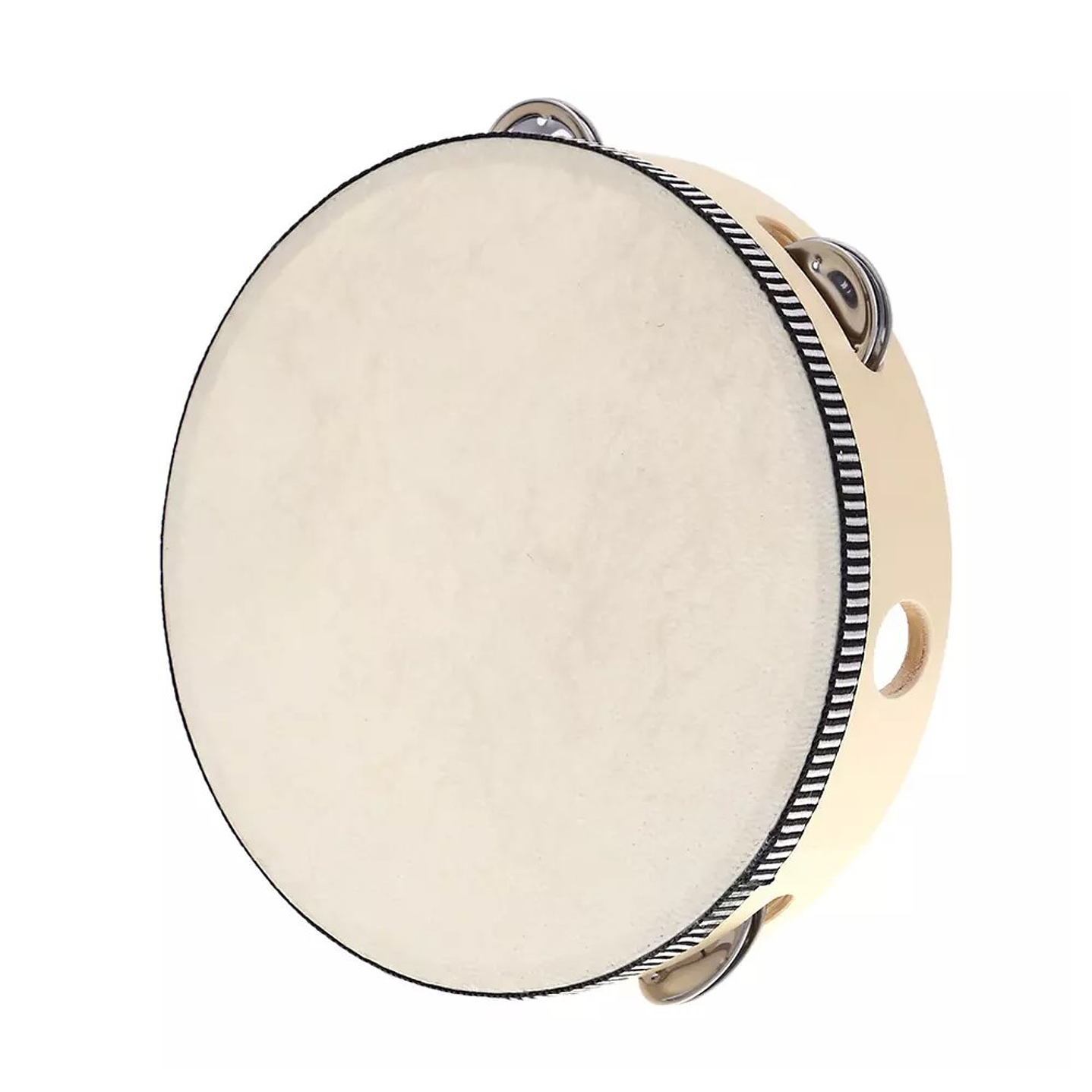 Pandero Madera Con Parche 8 Sonajas Metal 3