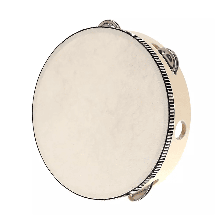 Pandero Madera Con Parche 8 Sonajas Metal 3