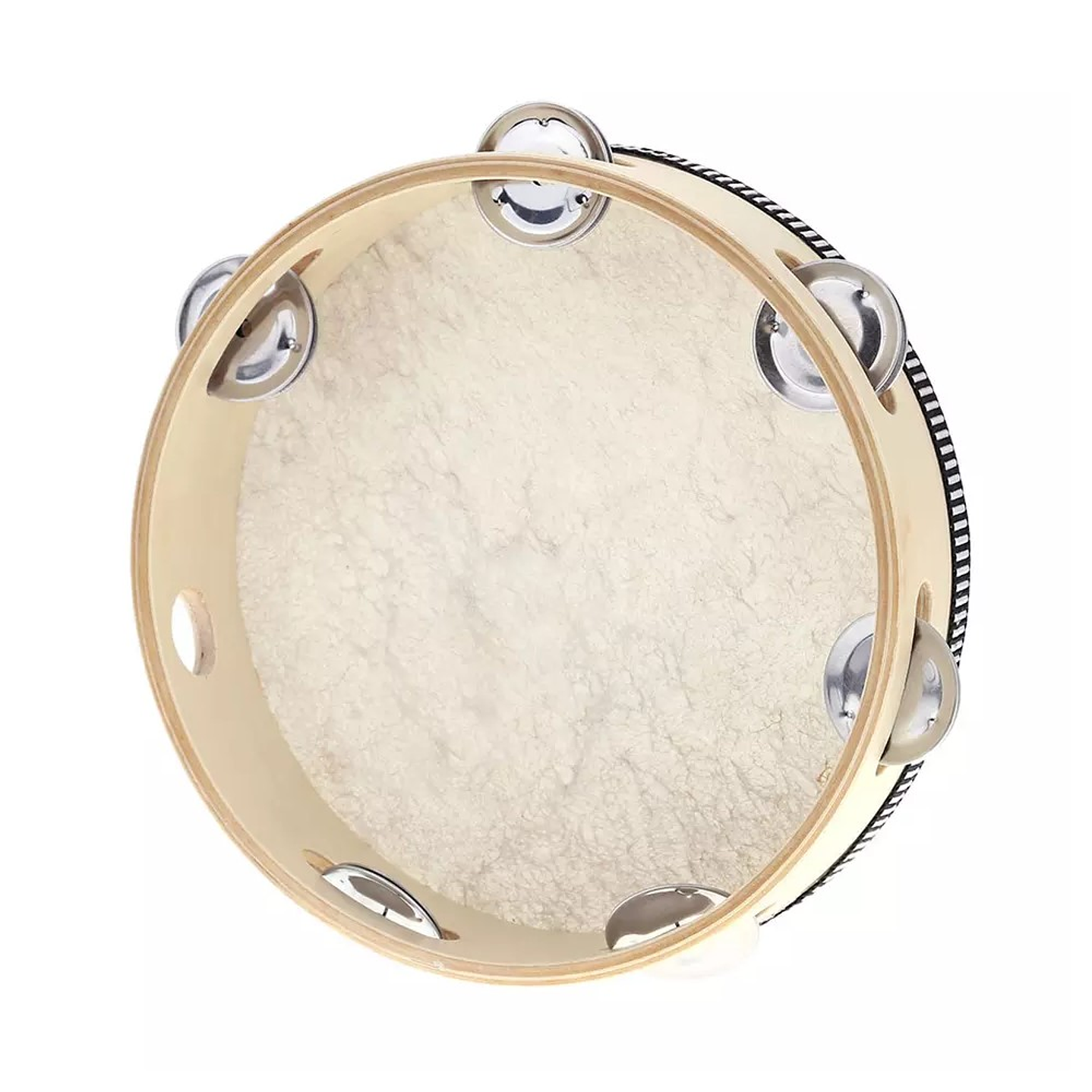 Pandero Madera Con Parche 8 Sonajas Metal 4